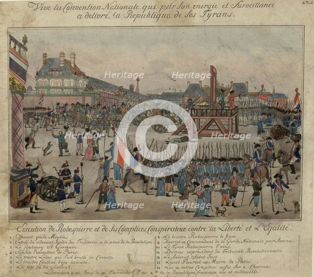 The execution of Robespierre and his supporters on 28 July 1794. Artist: Anonymous  