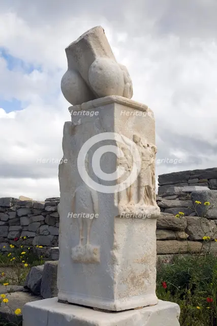 The Exedra of Dionysus on Delos Island, Greece. Creator: Samuel Magal.