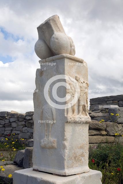The Exedra of Dionysus on Delos Island, Greece. Creator: Samuel Magal.