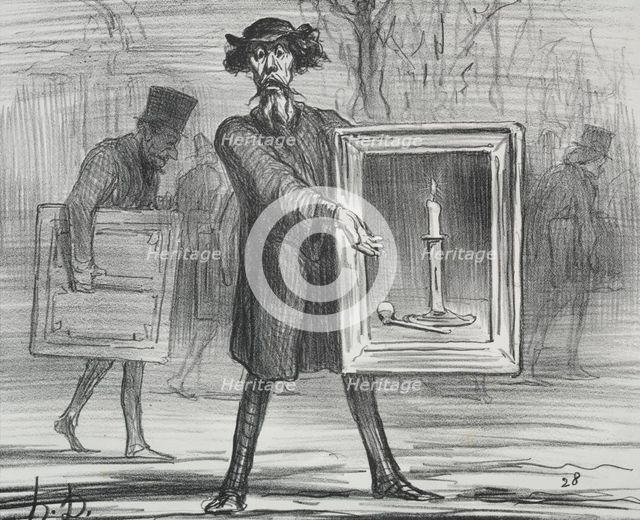 The Exhibition of 1859 (plate 1): They have Refused this, the Ignoramuses!, 1859. Creator: Honoré Daumier (French, 1808-1879).