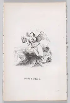 The Exiled Angel from The Complete Works of Béranger, 1836. Creator: Jean Ignace Isidore Gerard