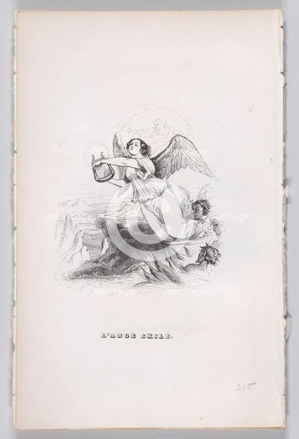 The Exiled Angel from The Complete Works of Béranger, 1836. Creator: Jean Ignace Isidore Gerard.