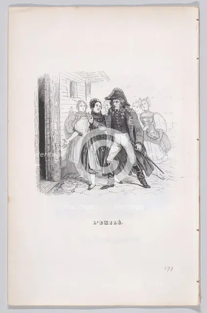 The Exiled from The Complete Works of Béranger, 1836. Creator: Auguste Raffet.
