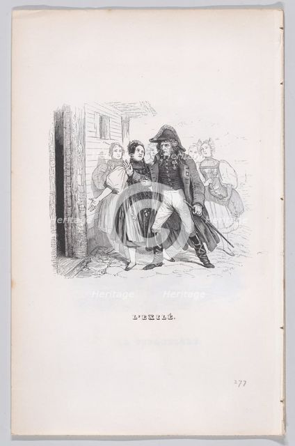 The Exiled from The Complete Works of Béranger, 1836. Creator: Auguste Raffet.