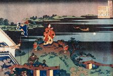 The Exiled Poet Nakamaro (Abe no Nakamaro) c1838.Artist: Hokusai