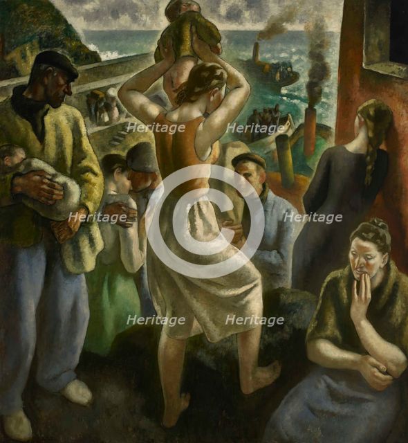 The Exodus. Triptych of War, central panel, 1937-1938. Creator: Arteta, Aurelio (1879-1940).