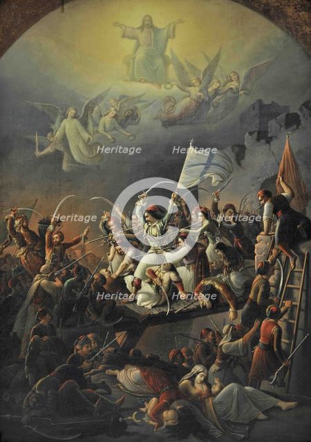 The Exodus from Missolonghi, 1853. Creator: Vryzakis, Theodoros (1814-1878).