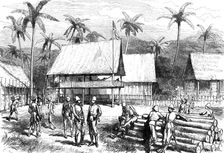 The Expedition against the Malays of Perak: officers quarters, Campong Boyah, 1876. Creator: C.R.