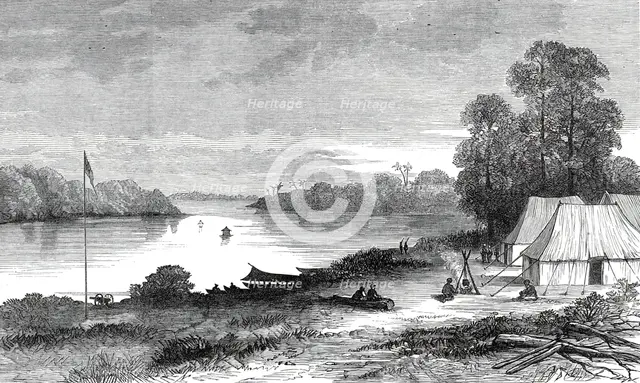 The Expedition against the Malays: Camp at Passir Salak, Perak River, 1876. Creator: Unknown.
