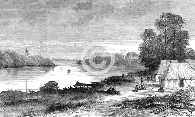 The Expedition against the Malays: Camp at Passir Salak, Perak River, 1876. Creator: Unknown.