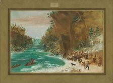 The Expedition Encamped below the Falls of Niagara. January 20, 1679, 1847/1848. Creator: George Catlin