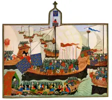 The Expedition of the French and Genoese to Barbary 15th Century.Artist: Master of the Harley Froissart