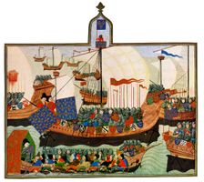 The Expedition of the French and Genoese to Barbary 15th Century.Artist: Master of the Harley Froissart