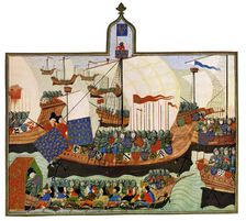 The Expedition of the French and Genoese to Barbary 15th Century.Artist: Master of the Harley Froissart