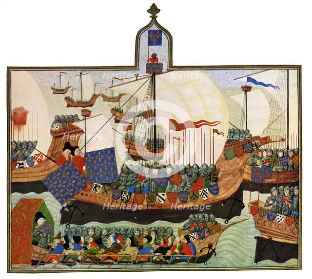 'The Expedition of the French and Genoese to Barbary', 15th Century.Artist: Master of the Harley Froissart