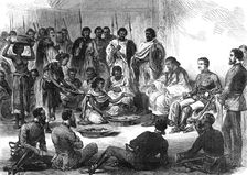 The Expedition to Abyssinia: Sir Robert Napier entertained by the Prince of Tigre, 1868. Creator: Unknown