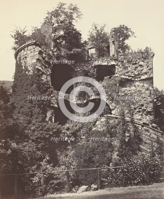 The Exploded Tower, Heidelberg Castle, c. 1865. Creator: Adolphe Braun.