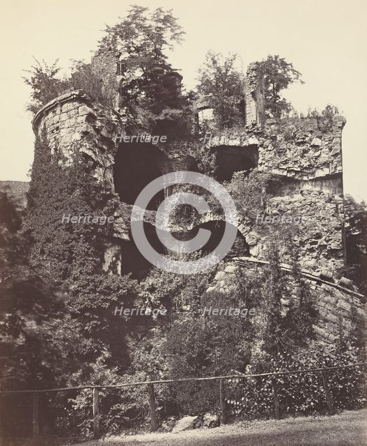 The Exploded Tower, Heidelberg Castle, c. 1865. Creator: Adolphe Braun.