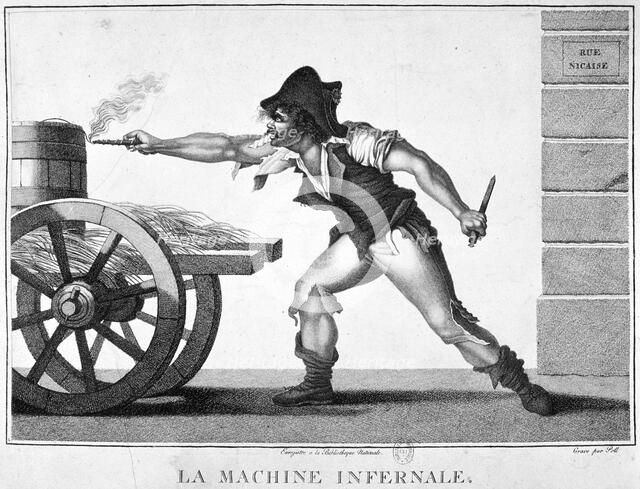 'The Explosive Device', 24 December, 1800, 19th century. Artist: Unknown