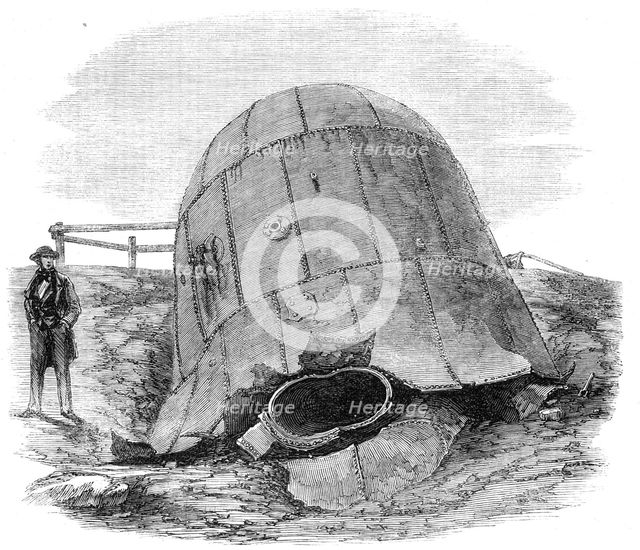The explosion at Millfield Ironworks: portion of the boiler hurled to a distance of 250 yards, 1862. Creator: Unknown.
