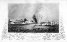 The explosion of the Imperial Mole during the bombardment of Odessa, Ukraine, 1854 (1857).Artist: George Greatbatch