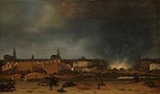 The explosion of the powder magazine in Delft, 12 October 1654, (1654-1660). Creator: Egbert van der Poel