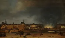 The explosion of the powder magazine in Delft, 12 October 1654, (1654-1660). Creator: Egbert van der Poel