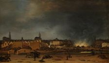 The explosion of the powder magazine in Delft, 12 October 1654, (1654-1660). Creator: Egbert van der Poel