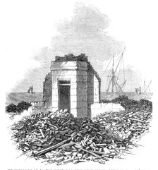 The explosion of a gunpowder magazine near Erith: ruins of Rayner’s house, 1864. Creator: Unknown