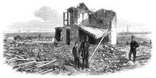 The explosion of a gunpowder magazine near Erith: ruins of Silver's house, 1864. Creator: Unknown