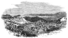 The explosion of gunpowder magazines at Erith:…the powder-magazines after the explosion, 1864. Creator: Unknown