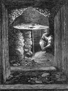 The Explorations at Jerusalem: gallery at the Golden Gate: column and rough wall, 1869. Creator: Unknown