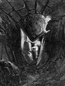 The Explorations at Jerusalem: voussoir of Robinson's Arch fallen through...tunnel below, 1869. Creator: Unknown