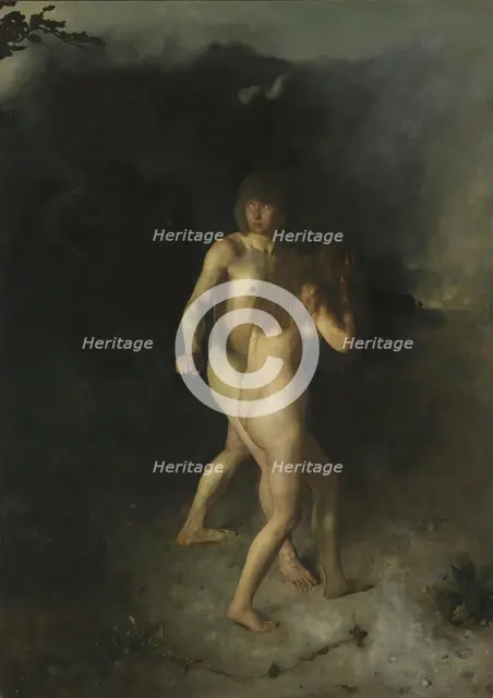 The Expulsion from Paradise, 1877. Creator: Hans Heyerdahl.