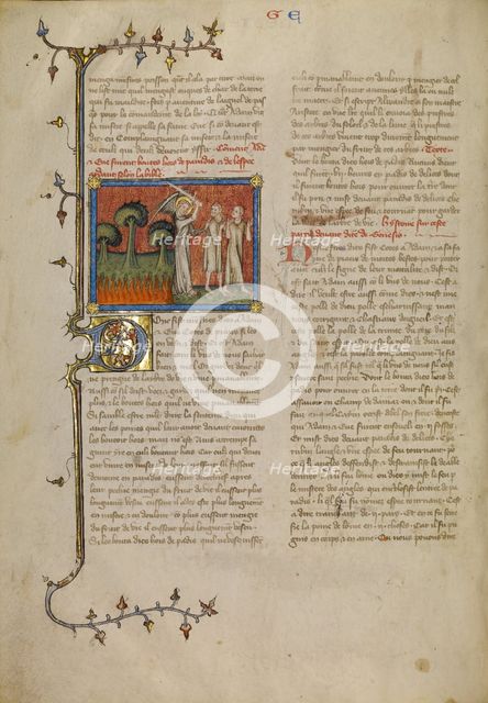 The Expulsion from Paradise, about 1360-1370. Creator: Master of Jean de Mandeville.