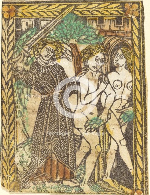 The Expulsion from the Garden of Eden, 1460/1480. Creator: Master of the Borders with the Four Fathers of the Church.