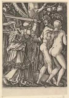 The Expulsion from the Paradise, after Dürer, ca. 1500-1534. Creator: Marcantonio Raimondi