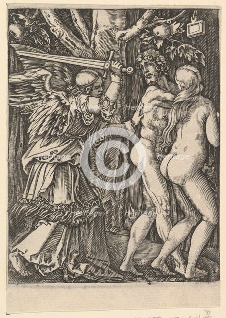 The Expulsion from the Paradise, after Dürer, ca. 1500-1534. Creator: Marcantonio Raimondi.