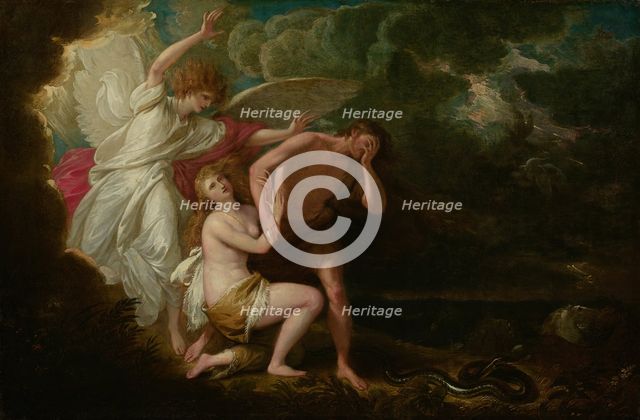 The Expulsion of Adam and Eve from Paradise, 1791, retouched 1803. Creator: Benjamin West.