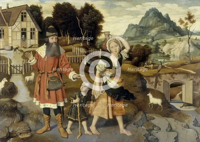 The Expulsion of Hagar, 1520. Creator: Jan Mostaert.