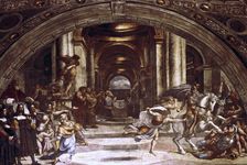 The Expulsion of Heliodorus from the Temple 1512-1514. Artist: Raphael