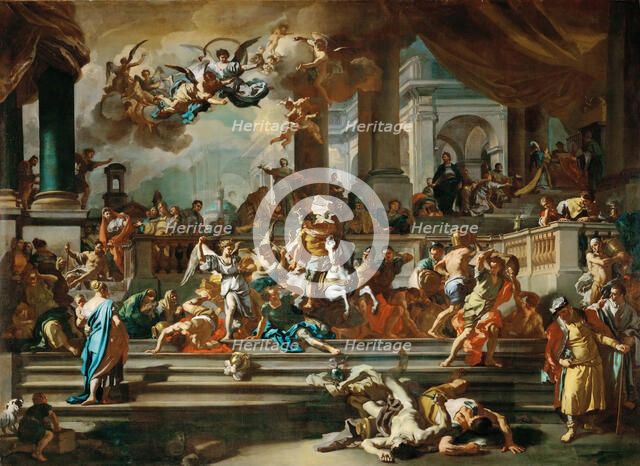 The Expulsion of Heliodorus from the Temple. Artist: Solimena, Francesco (1657-1747)