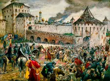 The expulsion of Polish invaders from the Moscow Kremlin, 1612 (late 19th or early 20th century). Artist: Ernest Ernestovich Lissner