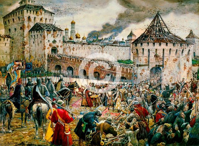 The expulsion of Polish invaders from the Moscow Kremlin, 1612 (late 19th or early 20th century). Artist: Ernest Ernestovich Lissner