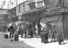 'The Exterior of a Japanese Theatre 1891. Creator: Charles Edwin Fripp
