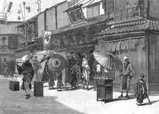 'The Exterior of a Japanese Theatre 1891. Creator: Charles Edwin Fripp