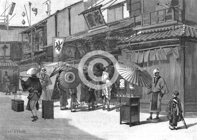 ''The Exterior of a Japanese Theatre', 1891. Creator: Charles Edwin Fripp.