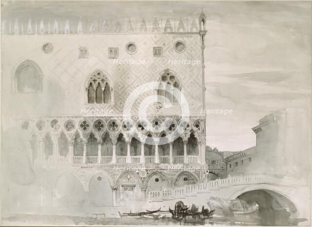 The Exterior of the Ducal Palace, Venice, 1852. Artist: John Ruskin.