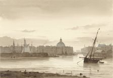 The Exterior and the Round Lutheran Church in Amsterdam, 1812-1880. Creator: Theodore Gudin