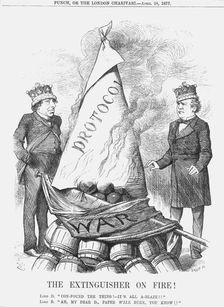 The Extinguisher on Fire! 1877. Artist: Joseph Swain